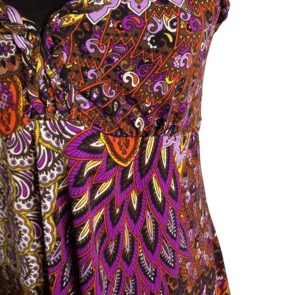 Moa Moa Size M Tunic Top Womens Paisley Multicolor Sleeveless Braided Straps - Picture 5 of 7
